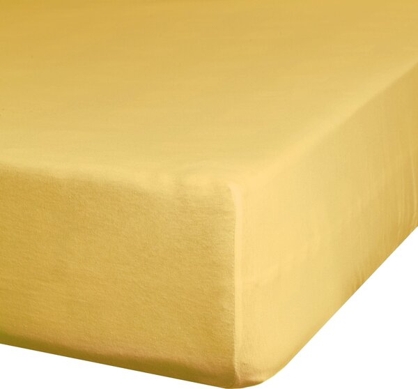 MAKOSATENOVÉ PROSTĚRADLO NOVA S GUMIČKOU 100X200 CM, VÝŠKA 25 CM HOŘČICOVÁ