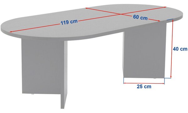KONFERENČNÍ STOLEK, slonovinová, kompozitní dřevo, 119/60/40 cm MID.YOU - Online Only konferenční stolky, Online Only