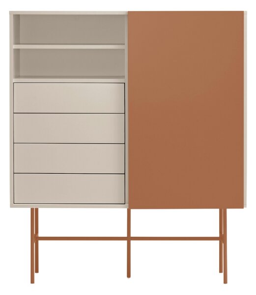 Cihlově červená lakovaná komoda Teulat Nube 120 x 45 cm