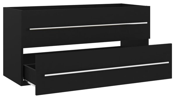 Skříňka pod umyvadlo černá 100 x 38,5 x 48 cm kompozitní dřevo