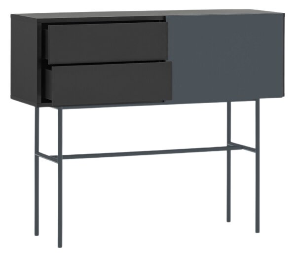 Antracitově šedý lakovaný toaletní stolek Teulat Nube 110 x 35 cm