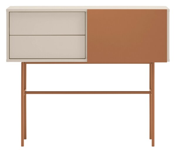 Cihlově červený lakovaný toaletní stolek Teulat Nube 110 x 35 cm