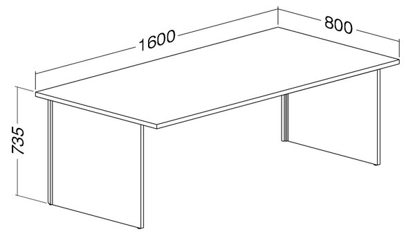 Stůl ProOffice A 160 x 80 cm, buk