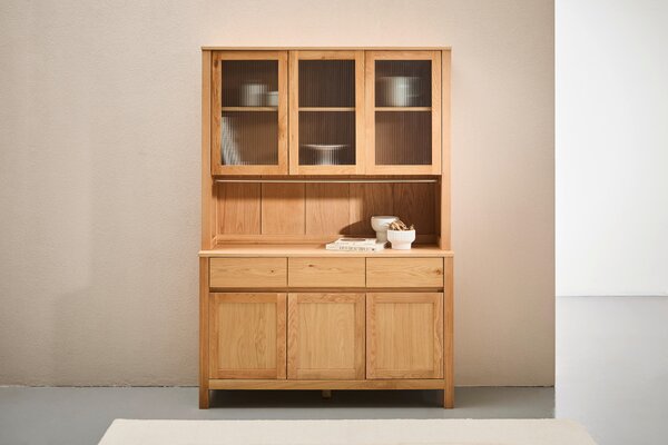 KREDENC, dub, přírodní barvy, 140/190/40 cm MID.YOU - Kredence a vitríny, Online Only
