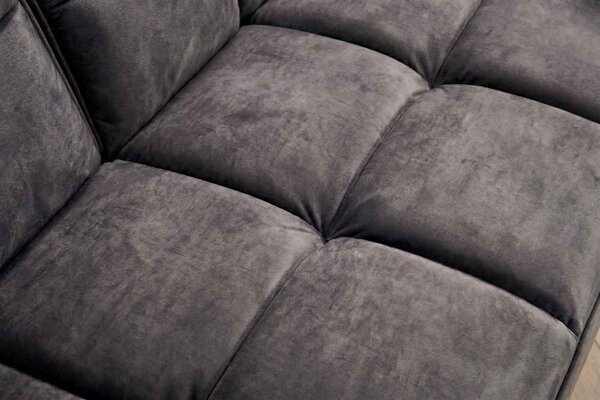 Designová rozkládací pohovka Bailey 215 cm tmavě šedý samet