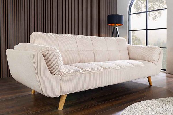 Designová rozkládací pohovka Bailey 215 cm béžový manšestr