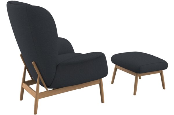 -25 % Dny MOMENTI– Flexlux Tmavě modré čalouněné lounge křeslo PADOVA