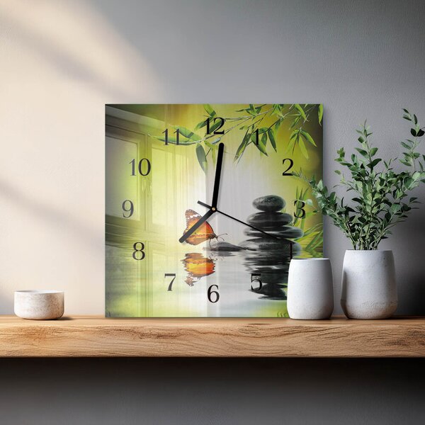 Skleněné hodiny na stěnu Příroda zskc-30x30-00179112