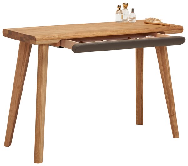 KONZOLOVÝ STOLEK, divoký dub, jílová barva, divoký dub, 110/45/75 cm Linea Natura - Konzolové stolky