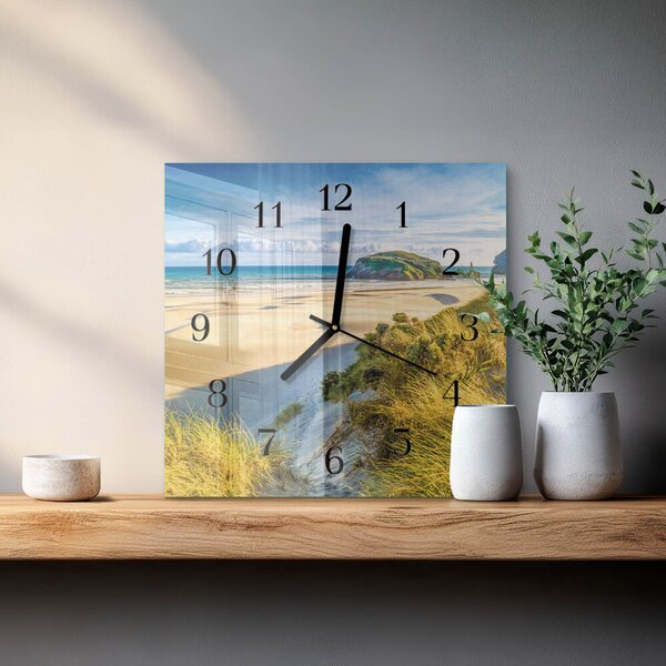 Skleněné hodiny na stěnu Pláž zskc-30x30-00178865