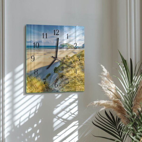 Skleněné hodiny na stěnu Pláž zskc-30x30-00178865