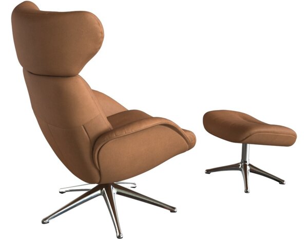-25 % Dny MOMENTI– Koňakově hnědé kožené lounge křeslo FLEXLUX MORE