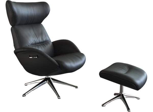 -25 % Dny MOMENTI– Černé kožené lounge křeslo FLEXLUX MORE
