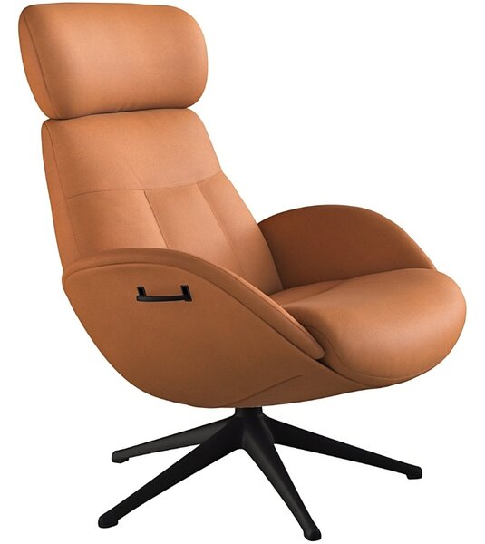 -25 % Dny MOMENTI– Koňakově hnědé kožené lounge křeslo FLEXLUX ELEGANT