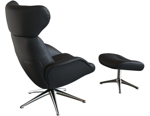 -25 % Dny MOMENTI– Černé kožené lounge křeslo FLEXLUX MORE