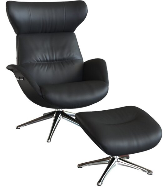 -25 % Dny MOMENTI– Černé kožené lounge křeslo FLEXLUX MORE