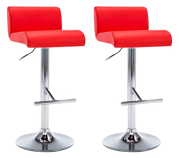 Barové židle z umělé kůže 2 ks | červené