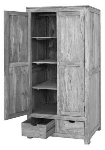 GREY WOOD Skříň 200x96 cm, masivní indický palisandr