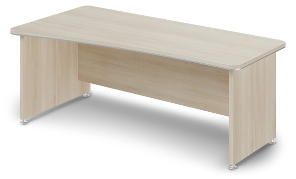 Ergonomický stůl TopOffice 200 x 100 cm, levý, akát světlý