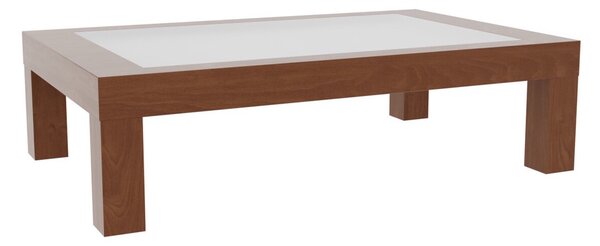 Konferenční stolek NOE nízký sklo 80 x 120 cm, B4 ořech tmavý