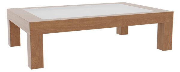 Konferenční stolek NOE nízký sklo 80 x 120 cm, B4 ořech tmavý