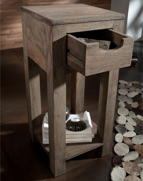 GREY WOOD Příruční stolek 29x29 cm, masivní indický palisandr