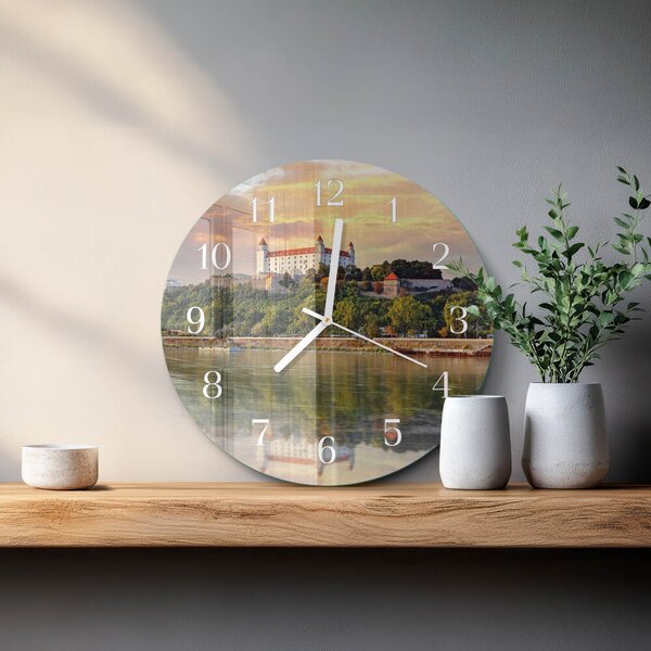 Skleněné hodiny na stěnu Říční hrad zsob-fi30-00085738