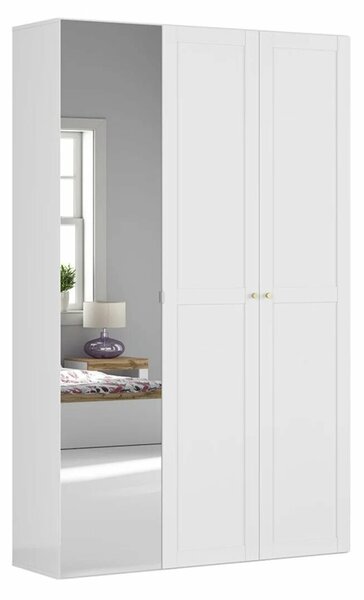 Šatní skříň BRW Flex 133 (bílá) (se zrcadlem)