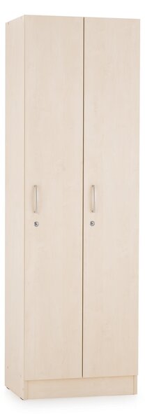 Dřevěná šatní skříňka Visio - 2 oddíly, 60 x 42 x 190 cm, javor