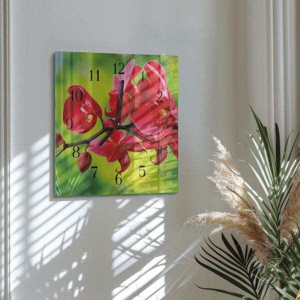 Skleněné hodiny na stěnu Orchidej zskc-30x30-00178795