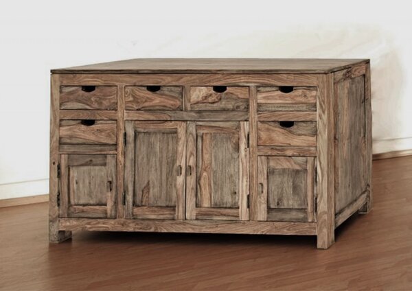 GREY WOOD Komoda 95x180 cm, masivní indícký palisandr