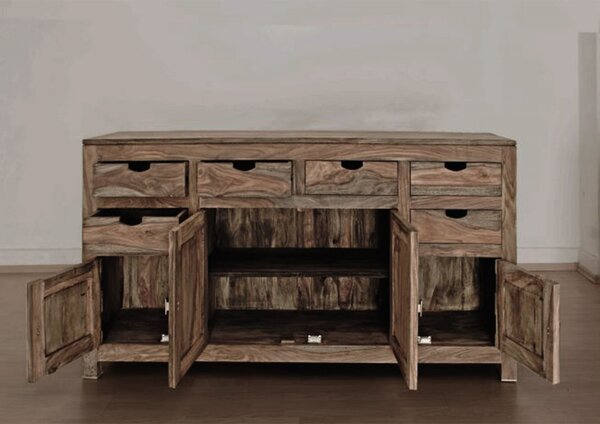 GREY WOOD Komoda 95x180 cm, masivní indícký palisandr