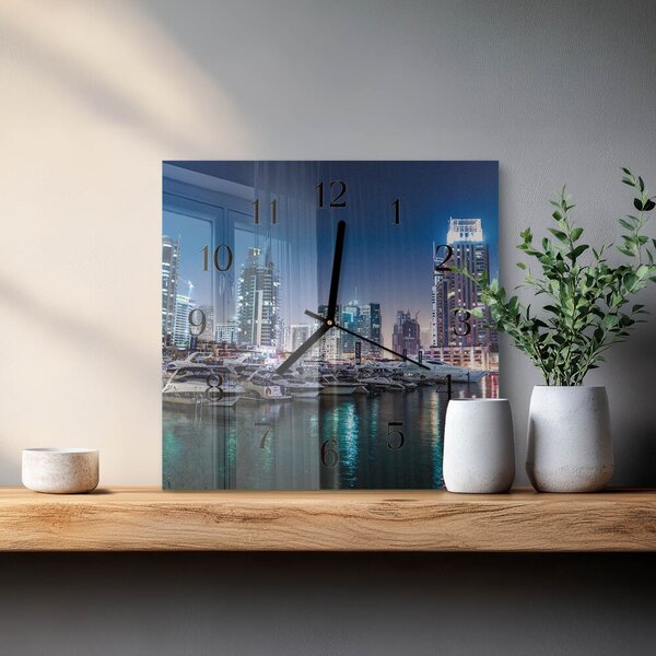 Skleněné hodiny na stěnu Horizont zskc-30x30-00177594