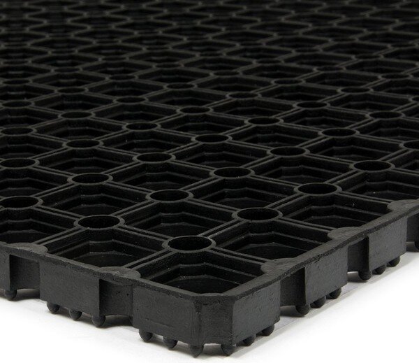 Gumová čisticí rohož Honeycomb 80 x 120 x 2,2 cm, černá