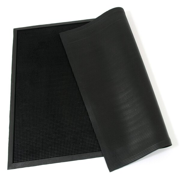 Gumová čisticí rohož Rubber Brush 90 x 120 x 1,2 cm, černá