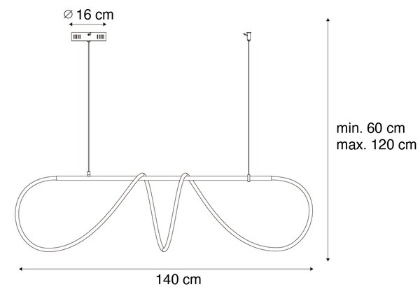 Designové závěsné svítidlo černé vč. LED 3-stupňové stmívatelné - Danisha