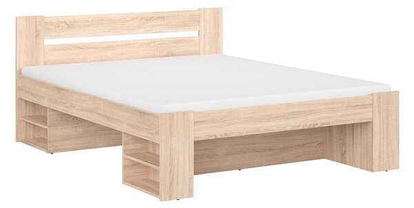 HezkýNábytek.cz Manželská postel 160 cm BRW Nepo Plus 14 (dub sonoma) (bez roštu). 1098330