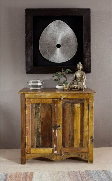 OLDTIME Komoda 85x90 cm, staré dřevo