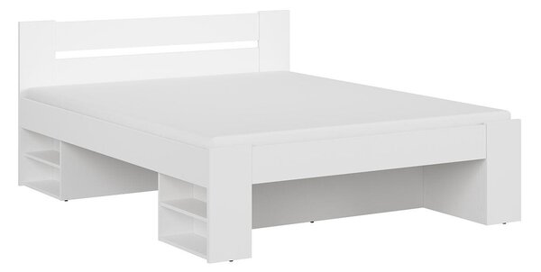 Manželská postel 160 cm BRW Nepo Plus 14 (bílá) (bez roštu)