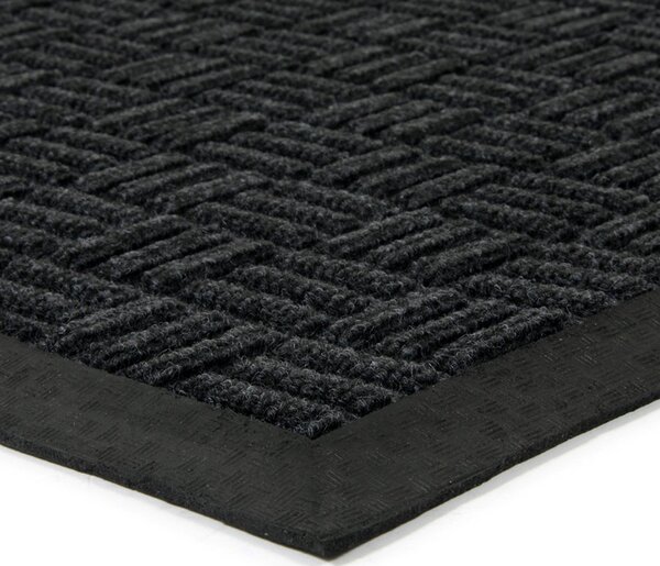 Textilní čisticí rohož Criss Cross 45 x 75 x 0,8 cm, černá