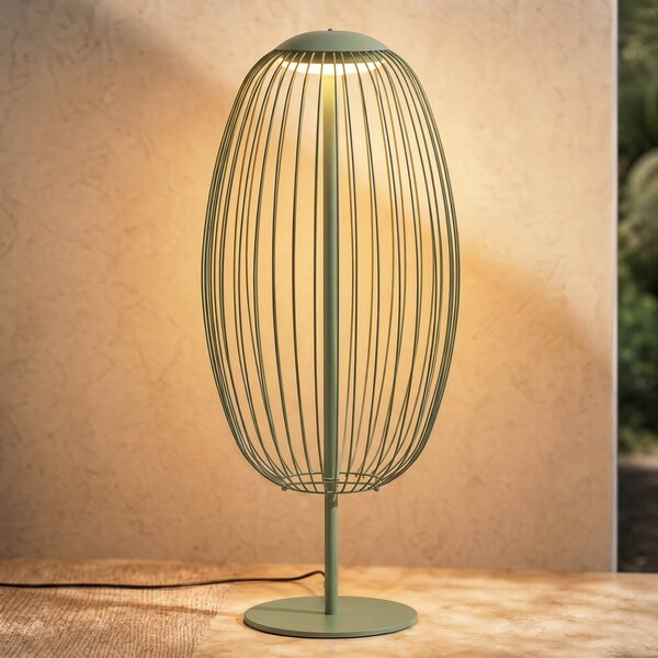 Lucande Venkovní stojací LED svítidlo Richi, zelené, výška 90 cm, IP44, Zelená, kov, Moderní