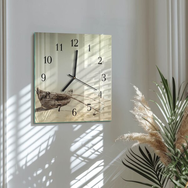 Skleněné hodiny na stěnu Lodž zskc-30x30-00179392