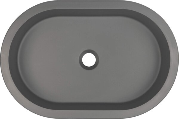 Deante Silia, granitové umyvadlo pro zapuštění na/pod desku 588x390x145 mm, antracitová metalíza, DEA-CQS_TU6U