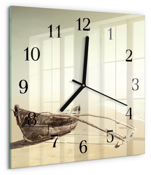 Skleněné hodiny na stěnu Lodž zskc-30x30-00179392