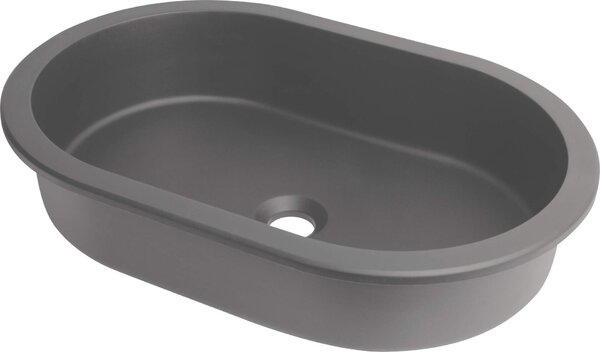 Deante Silia, granitové umyvadlo pro zapuštění na/pod desku 588x390x145 mm, antracitová metalíza, DEA-CQS_TU6U