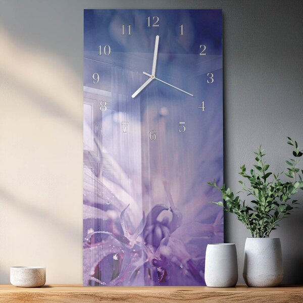 Skleněné hodiny vertikální Květ zsppb-30x60-00080196