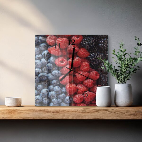 Skleněné hodiny na stěnu Bobule zskc-30x30-00181593