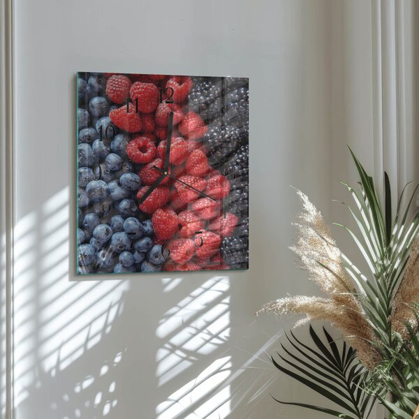 Skleněné hodiny na stěnu Bobule zskc-30x30-00181593