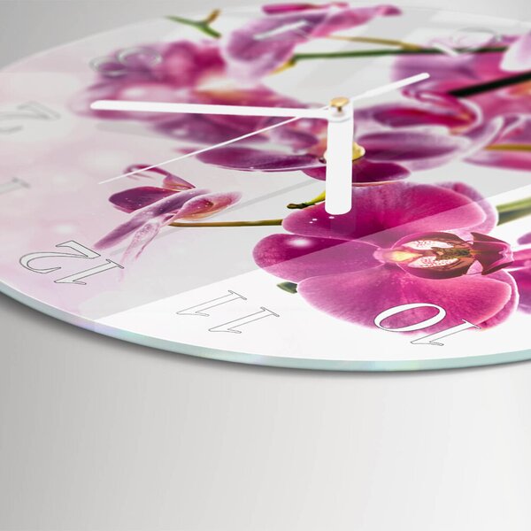 Skleněné hodiny na stěnu Orchidej zsob-fi30-00058568