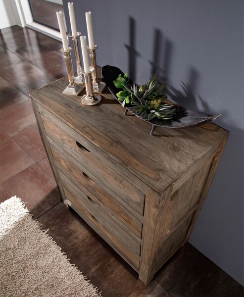 GREY WOOD Komoda 95x85 cm, masivní indický palisandr